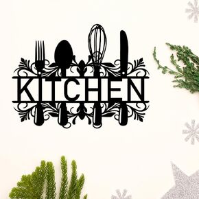Kitchen Metal Sign Art Home Decor,Dining Room Silhouette Wall Hanging Gifts for Cooker Birthday Housewarming,Cooking Room Plaque Decorate for Living Room Restaurant Front Door Farmhouse BBQ Lunch Bar in Saudi Arabia