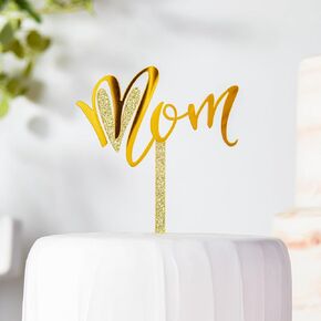 6 pcs Happy Mother's Day Cake Topper Cake topper Acrylic Mirror Cake topper Decorative Party Cake Decoration for Mother's Day (mother's day wreath) in Kuwait