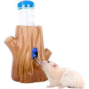 Coffee-Colored Stump-Shaped Ceramic Leak Proof Hamster Water Bottle Guinea Pig Drinker 4.27oz(125ML) with Bracket Suitable for Syrian Dwarf Hamster Mice Chinchillas Gerbils Other Small Animal in Kuwait