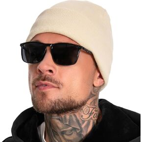 100% Cotton Beanie for Women Men,Double-Layer Knit Warm Winter Hat Soft Cuff Fisherman Beanies Hats Slouchy Skull Cap in Saudi Arabia