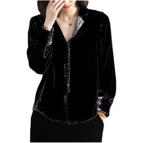 Silk Velvet Spring and Autumn Lady's Long-Sleeved Shirt Blouses for Women Fashi Clothes Office Outfits in Saudi Arabia
