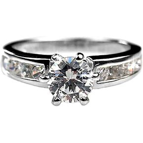خاتم خطوبة زفاف من الفضة الإسترليني عيار 1.35 قيراط من Trustmark مرصع بأحجار الزركونيوم، دليلة 3038A in Kuwait