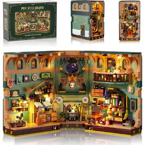 Magic Potion Booknook Building Set with Light, DIY Bookend Building Block Kit for Home Decor Bookshelf, 990 PCS Miniature Book Nook House Building Brick Model for Adults Kids Boys Girls Age 8+ in Kuwait