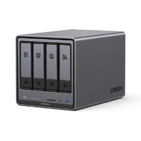 UGREEN NASync DXP4800 Plus 4-Bay Desktop NAS, Intel Pentium Gold 8505 5-Core CPU, 8GB DDR5 RAM, 128G SSD, 1 * 10GbE, 1 * 2.5GbE, 2 * M.2 NVMe Slots, 4K HDMI, Network Attached Storage (Diskless) in Kuwait