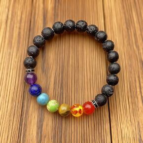 Beaded Stretch Bracelets for Women 7 Chakra Bracelet for Healing Emotional Balance Handmade Natural Crystal Beads Jewelry in Kuwait