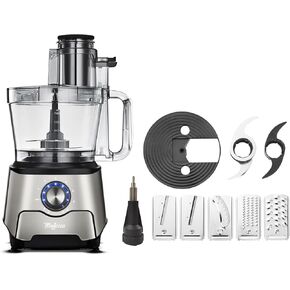 محضر طعام بدرج تخزين فرنسي 14 كوب - مجرى تغذية كبير، درج تخزين مدمج، تقطيع الجبن، تقطيع اللحوم، التقطيع والتقطيع، الخلط والعجين، للاستخدام المنزلي in Kuwait