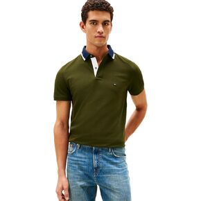 Tommy Hilfiger Mens Short Sleeve Casual Dri Fit Polo Shirts in Regular Fit with Stretch and Graphic Collar Detail in Saudi Arabia