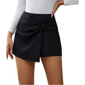 Skorts للمرأة أنيقة التفاف ألف خط ميدي التنانير غير المتكافئة مريح عقدة الجبهة الرياضية تجريب السراويل ملابس الصيف in Kuwait