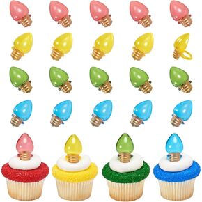 DecoPac Snowflake Rings, Sparkly Glitter Cupcake Decorations, Snow Cupcake Toppers For Festive Christmas, New Year, And Winter Treats, Food Safe & Ready To Use – 24 Pack in Kuwait