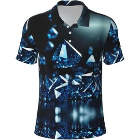 Diamond Pattern Print Men's Polo Shirts,Short Sleeve Golf Shirts for Men,Casual Polo T-Shirts,for Any Occasion in Saudi Arabia