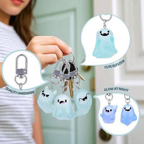 Halloween Funny Keychain, Cute Ghost Pendant Keyrings for Men, Unique Cool Gifts for Women Teens Couples Friends in Saudi Arabia