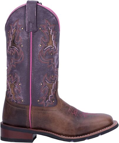 Laredo Womens Maddie Embroidered Round Toe Casual Boots Mid Calf Low Heel 1-2" - Black - Size 9.5 W in Kuwait