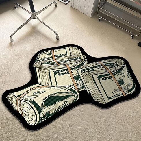 100 Dollar Bill Rug Money Rug Cool Rugs for Bedroom Cozy Soft Bedroom Carpets Living Mat Decoration Bathroom Be Absorbent Rugs Room Door Mat (A1) in Saudi Arabia