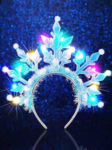 EARENT Light Up Snowflake Headpiece Christmas Headband LED Xmas Hair band Costume Hair Accessories for Women in Saudi Arabia