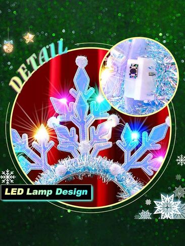 EARENT Light Up Snowflake Headpiece Christmas Headband LED Xmas Hair band Costume Hair Accessories for Women in Saudi Arabia