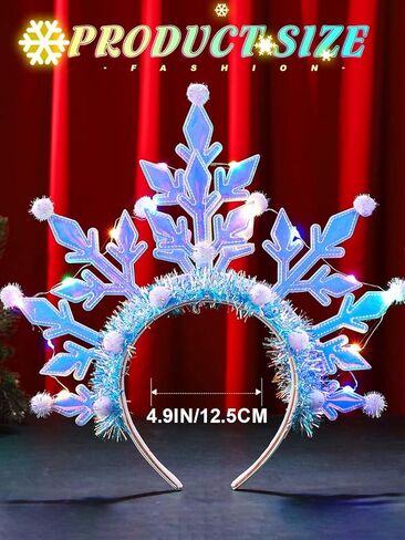 EARENT Light Up Snowflake Headpiece Christmas Headband LED Xmas Hair band Costume Hair Accessories for Women in Saudi Arabia