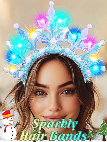 EARENT Light Up Snowflake Headpiece Christmas Headband LED Xmas Hair band Costume Hair Accessories for Women in Saudi Arabia