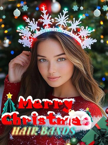 EARENT Light Up Snowflake Headpiece Christmas Headband LED Xmas Hair band Costume Hair Accessories for Women in Saudi Arabia