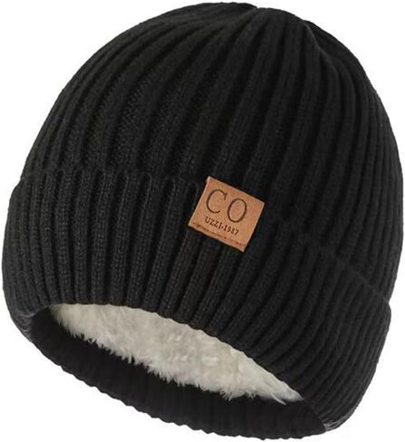 Winter Hats for Women Warm Thick Lined Beanie Knit Chunky Men's Snow Cap in Saudi Arabia
