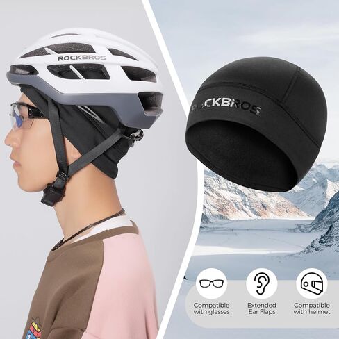 ROCKBROS Mens Skull Cap Beanie Warm Winter Cycling Caps Breathable Under Helmet Liner for Biking Motorcycling Running in Saudi Arabia