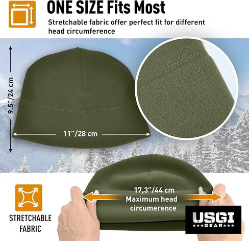 GI Polartec® 100 Fleece Watch Cap Beanie – Cold Weather Tactical & Outdoor Hat – Made in USA in Saudi Arabia