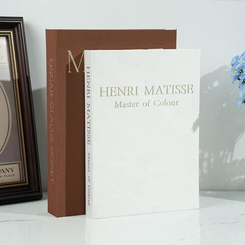 Beautiful Decorative Book Set - 2 Linen-Covered Faux Books for Home Decor | Coffee Table, Beautiful Fake/Faux Books for Modern Home Decoration, Photo Storage and as a Keepsake Box (Brown+White) in Saudi Arabia