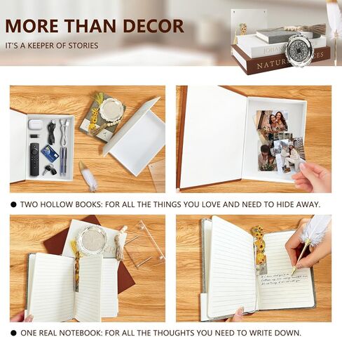 Decorative Book Set – 2 Faux Linen Books for Coffee Table & Bookshelf Décor, Aesthetic Home Accents for Modern Home Decoration, Photo Storage and as a Keepsake Box in Saudi Arabia