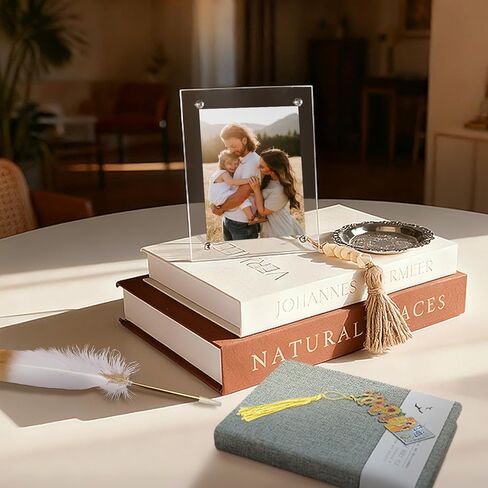 Decorative Book Set – 2 Faux Linen Books for Coffee Table & Bookshelf Décor, Aesthetic Home Accents for Modern Home Decoration, Photo Storage and as a Keepsake Box in Saudi Arabia