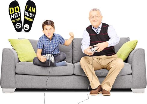 Do Not Disturb I'm Busy Gaming Socks Novelty Gamer Socks with Grip for Most People in Saudi Arabia