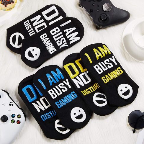 Do Not Disturb I'm Busy Gaming Socks Novelty Gamer Socks with Grip for Most People in Saudi Arabia