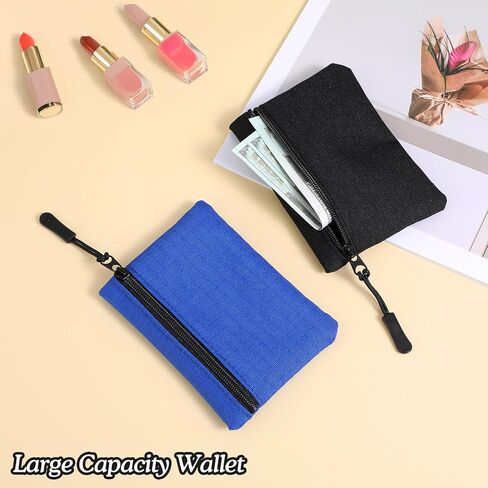 2PCS Small Coin Purse for Women, Waterproof Oxford Cloth Coin Purse Toiletry Bag with Zipper Pocket Wallet Cosmetic Bag Soft Pouch Small Change Pouch in Saudi Arabia