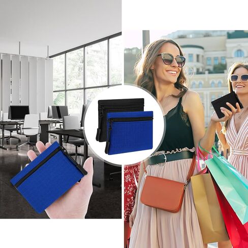 2PCS Small Coin Purse for Women, Waterproof Oxford Cloth Coin Purse Toiletry Bag with Zipper Pocket Wallet Cosmetic Bag Soft Pouch Small Change Pouch in Saudi Arabia