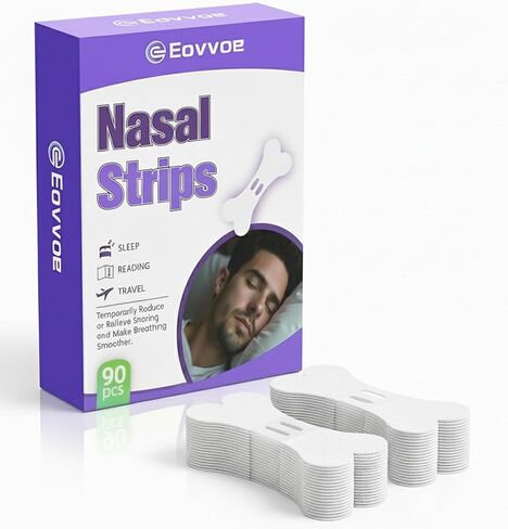 Nasal Strips for Snoring & Nasal Congestion Relief, 90 Count, Comfortable Fit, Instant Breathing Improvement, Anti-Snoring Solution for Sleep in Kuwait
