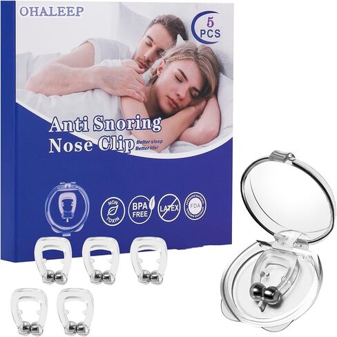 Anti Snoring Devices, Snore Stopper with Adjustable Magnet, Silicone Nose Clip Stop Snoring, Effective to Relieve Snoring, Snoring Solution for Comfortable and Quieter Sleep,White,M in Saudi Arabia