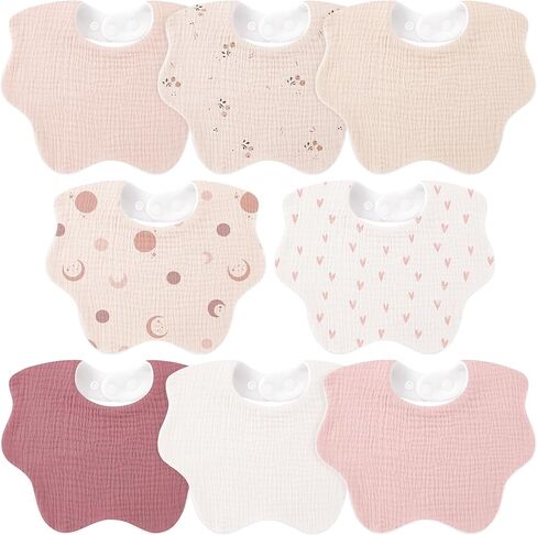 Bearmoss 100 ٪ Cotton Muslin Baby Bibs 8-Pack Baby Bandana سال لعابه للجنسين Baby Boy in Kuwait