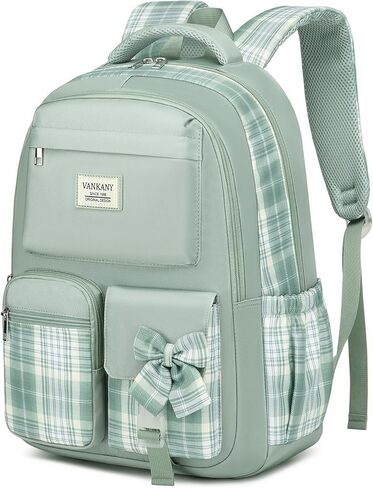 Schoolbag for Teen Girls, Cute Book Bag Backpack with 17.3in Laptop Compartment for Big Student Women College Mochilas Escolares para Niñas (Beige) in Kuwait