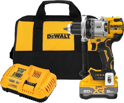 Dewalt 20V Max XR 1/2 بوصة مجموعة مثقاب اللاسلكي مع بطارية وشاحن 8AH (DCD1007WW1) in Saudi Arabia