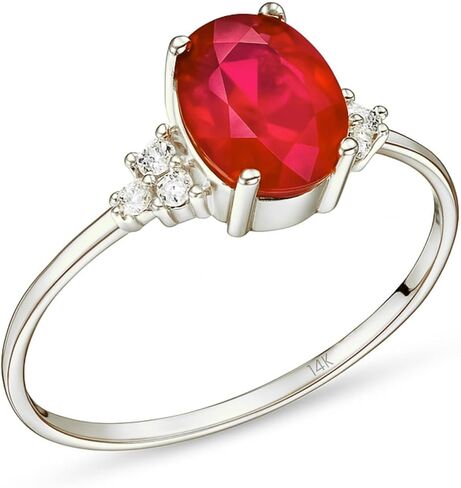 14K Solid Gold Oval Cut Ruby Ring, Elegant July Birthstone Jewelry, Engagement Solitaire Ring in Saudi Arabia