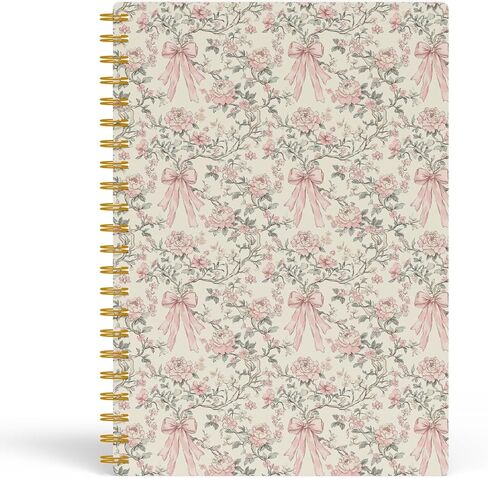 Coquette Pink Bow Spiral Notebook – Preppy Cute Journal for Teen Girls & Women, Trendy Hardcover 5.5x8.3 Inch, Lined Journal for School Office and Daily Writing in Saudi Arabia