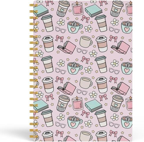 Coquette Pink Bow Spiral Notebook – Preppy Cute Journal for Teen Girls & Women, Trendy Hardcover 5.5x8.3 Inch, Lined Journal for School Office and Daily Writing in Saudi Arabia