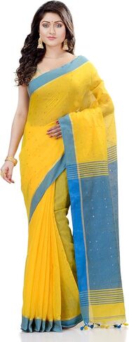 dB DESH BIDESH Women's Tant Silk Handloom Cotton Saree Sequence Work With Blouse Piece Free Size in Saudi Arabia