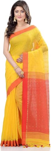 dB DESH BIDESH Women's Tant Silk Handloom Cotton Saree Sequence Work With Blouse Piece Free Size in Saudi Arabia
