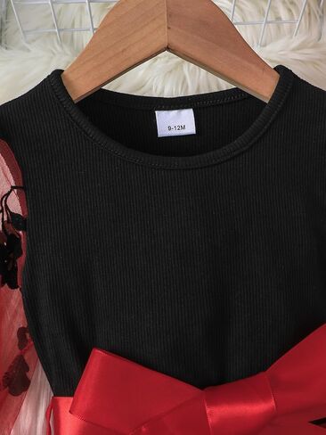 Christmas Girls Dress Black and Red Mesh Dress in Saudi Arabia
