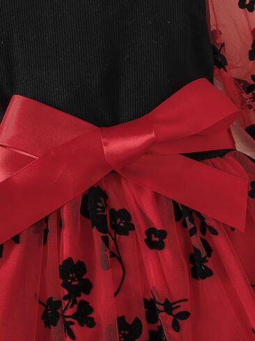 Christmas Girls Dress Black and Red Mesh Dress in Saudi Arabia