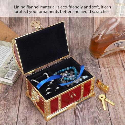 ZJchao Vintage Box, Jewelry Organizer Storage Box Alloy Treasure Chest Storage Case Keepsake Boxes Decorative Boxes Decoration Jewelry Container Holder for Birthday Parties Wedding Decor in Saudi Arabia