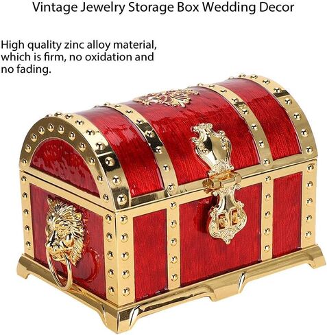 ZJchao Vintage Box, Jewelry Organizer Storage Box Alloy Treasure Chest Storage Case Keepsake Boxes Decorative Boxes Decoration Jewelry Container Holder for Birthday Parties Wedding Decor in Saudi Arabia