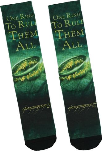 زوج واحد من جوارب Bioworld Lord of The Rings Rule Them All الرجالية المتسامية لمنتصف الساق in Kuwait