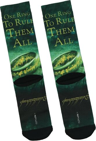 زوج واحد من جوارب Bioworld Lord of The Rings Rule Them All الرجالية المتسامية لمنتصف الساق in Kuwait