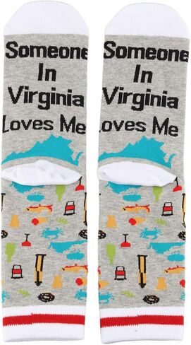 PXTIDY 2 PAIRS Virginia Socks Long Distance Relationships Someone In Virginia Loves Me Socks Virginia Souvenir Gift in Saudi Arabia
