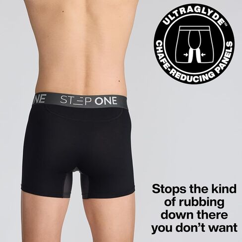 STEP ONE Mens Underwear Trunks, Pack of 3, Anti-Chafing Men's Trunks Underwear, Comfortable Moisture WIcking Boxers for Men in Saudi Arabia
